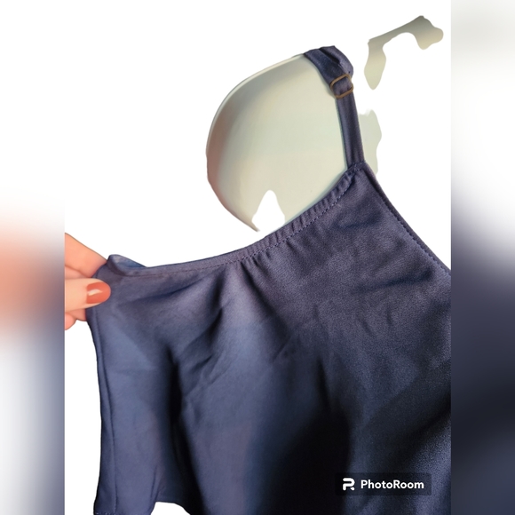 Show Me Your MuMu Cold Shoulder Ruffle Maxi Dress Rich Navy Crisp Size X… - Picture 5 of 5